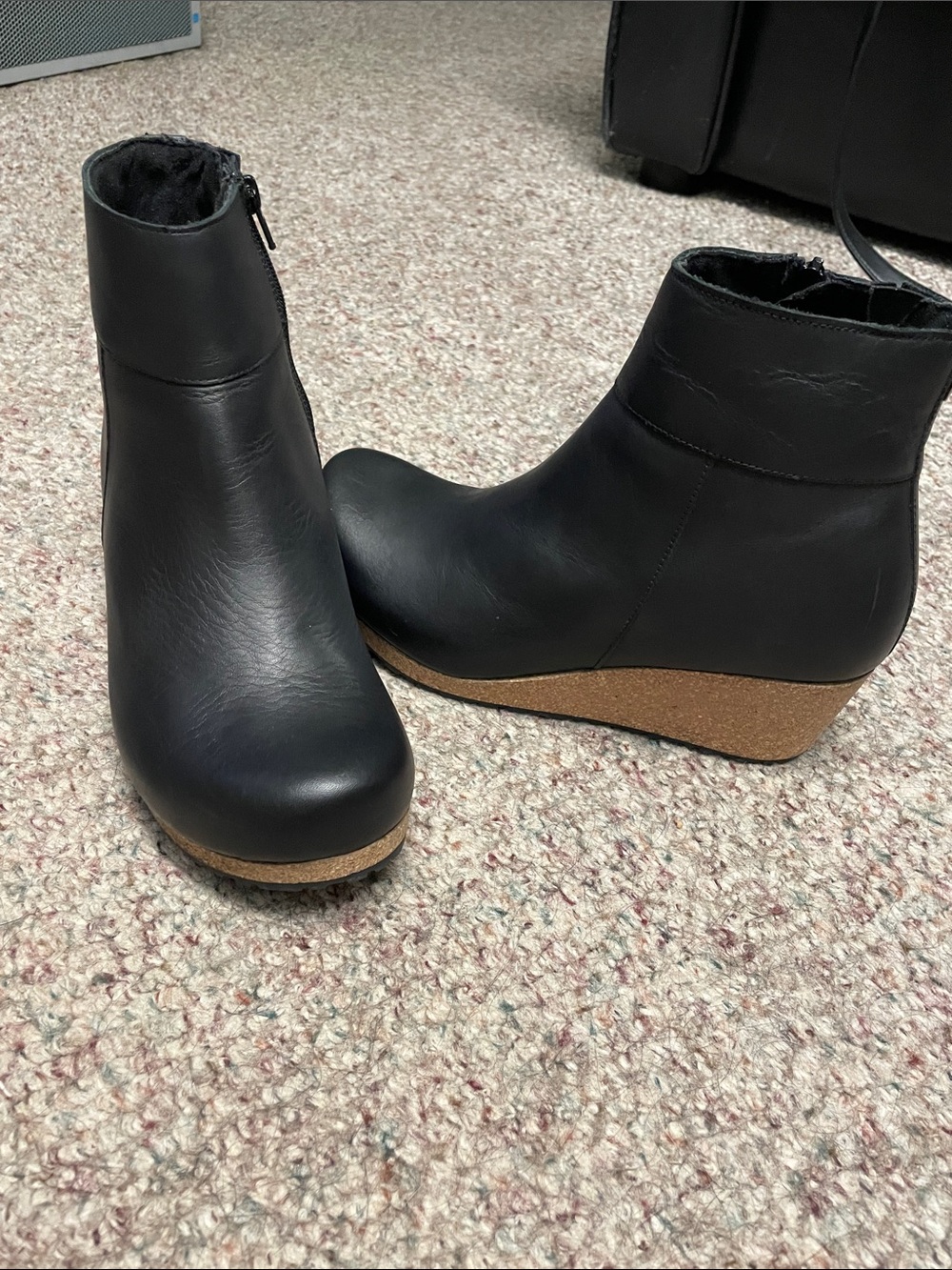 Birkenstock leather wedge heel Etta boots - new